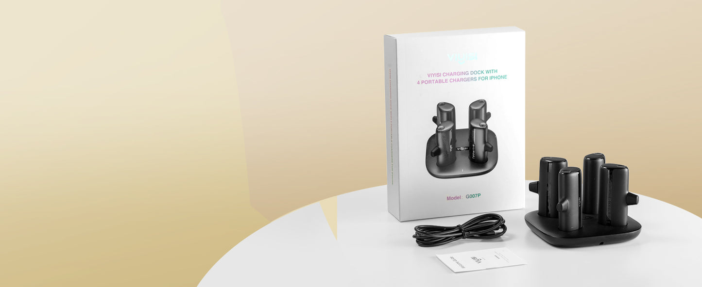 Portable Charger Station USB C 5000mAh, 4 Pcs Fast Charging Power Bank