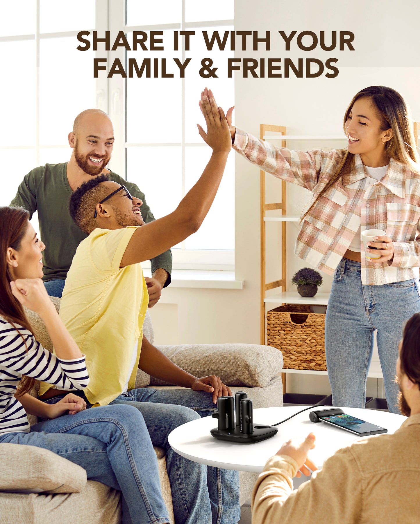 Portable Charger Station USB C 5000mAh, 4 Pcs Fast Charging Power Bank