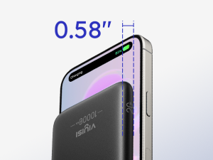 10000mAh Slim Power Bank with Built-in USB-C Cable & LED Display