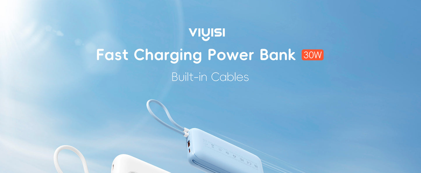 20000mAh Power Bank with Built-in Cables & LED Display for iPhone & Android