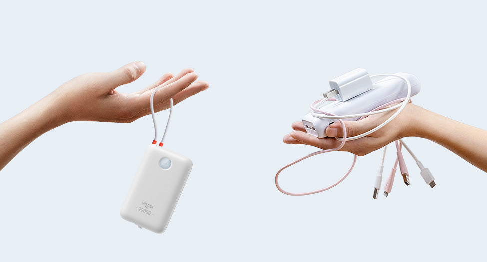 20000mAh Power Bank with Built-in Cables & LED Display for iPhone & Android