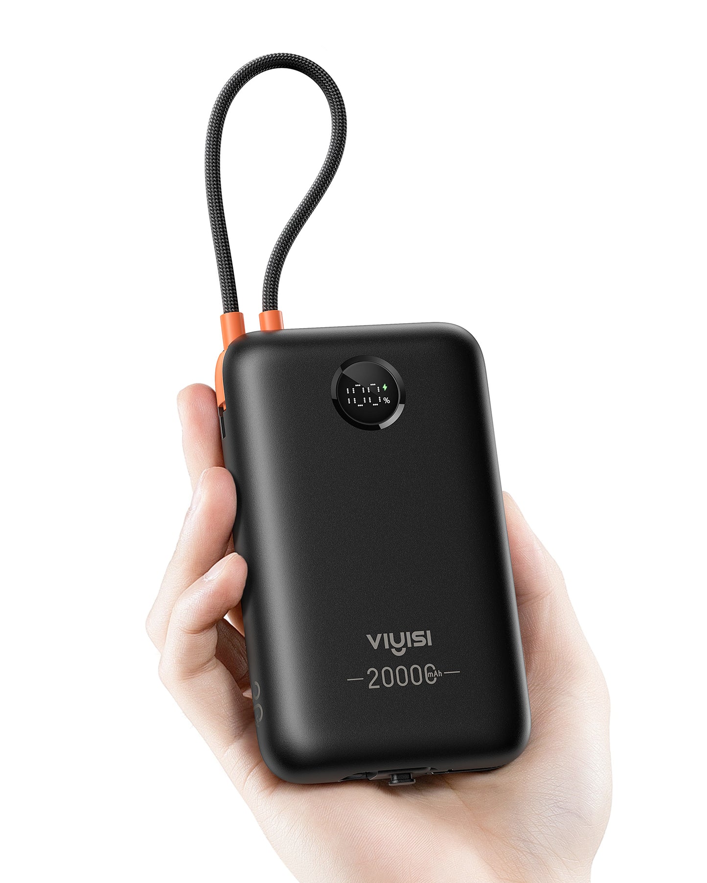 20000mAh Power Bank with Built-in Cables & LED Display for iPhone & Android