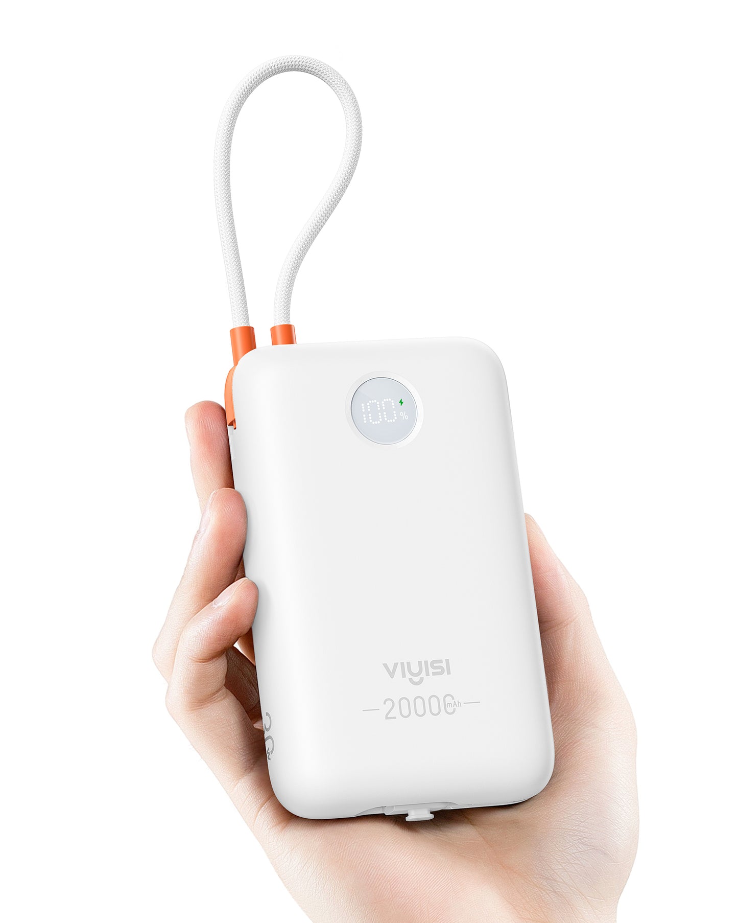 20000mAh Power Bank with Built-in Cables & LED Display for iPhone & Android