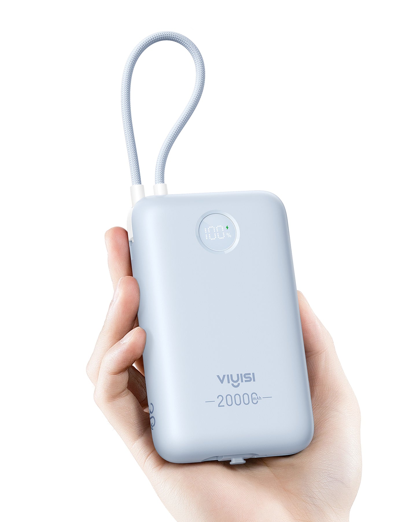 20000mAh Power Bank with Built-in Cables & LED Display for iPhone & Android